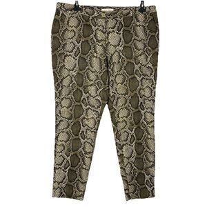Nwot Michael Michael Kors Snakeskin Print Pants 16W Cotton Slimming Stylish Chic